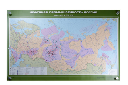 Нефтяная промышленность России, 100x140 см (Карта. География 8-9 кл.) КН-0822