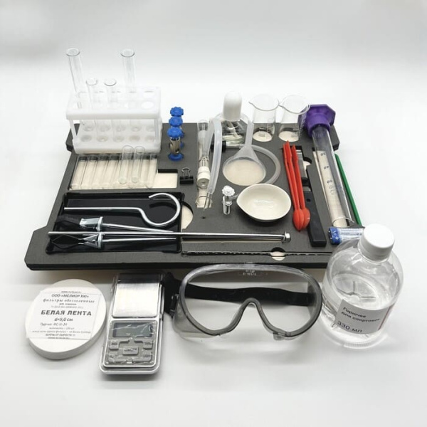 Набор оборудования для выполнения ОГЭ по химии с весами Набор оборудования для выполнения ОГЭ по химии с весами