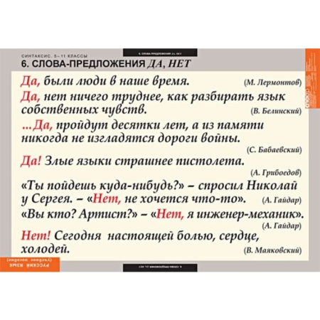 Синтаксис (Комплект таблиц 19 шт. Русский язык 5-11 кл.) 5-8626-019
