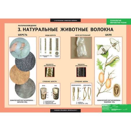 Технология обработки ткани. Материаловедение (Комплект таблиц 7 шт. Технология) 5-8609-007