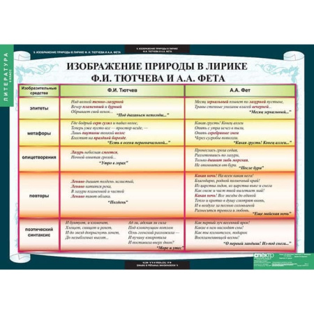 Литература (Комплект таблиц 12 шт. 8 кл.) 5-8594-012