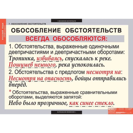 Русский язык (Комплект таблиц 7 шт. 8 кл.) 4-1141-007