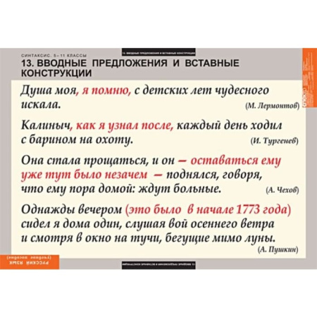 Синтаксис (Комплект таблиц 19 шт. Русский язык 5-11 кл.) 5-8626-019